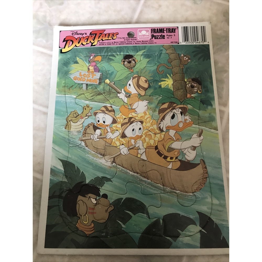 Disney Duck Tales Frame-Tray Puzzle Cardboard Golden Vintage‎ 4670B 1990